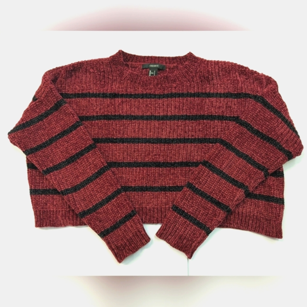 Forever 21 Striped Crop Knit Sweater
